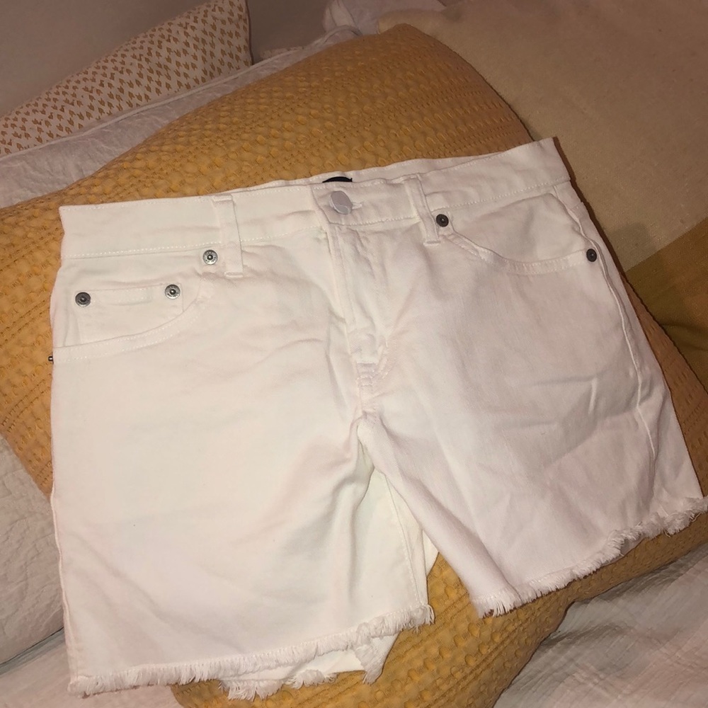 White jean shorts